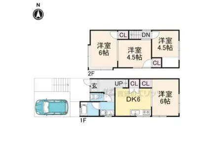 京阪電気鉄道石坂線 石山寺駅 徒歩42分 2階建 築44年(4DK)の間取り写真