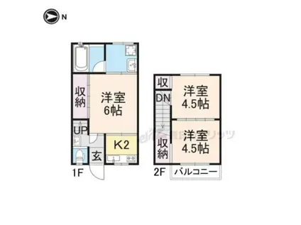 奈良県香芝市北今市6丁目490-2(3K/1階)の間取り写真