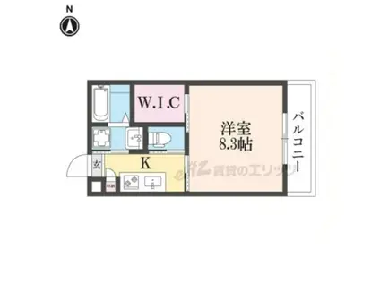 SHINING二条離宮(1K/1階)の間取り写真