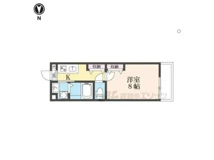 SHINING二条離宮(1K/4階)の間取り写真