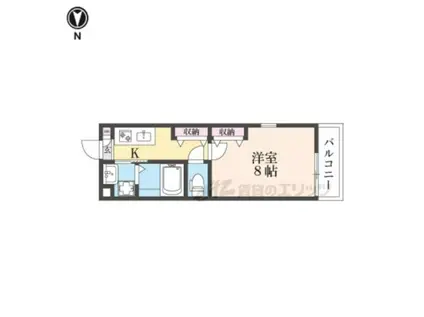 SHINING二条離宮(1K/2階)の間取り写真