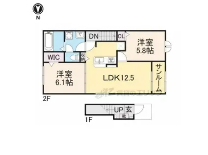 グレイス アイ(2LDK/2階)の間取り写真