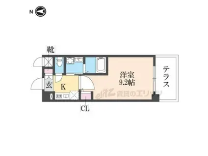 セイワパレス深江南(1K/1階)の間取り写真