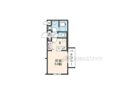 CREST TAPP京都丹波口(ワンルーム/4階)の間取り写真