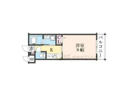 CREST TAPP京都丹波口(1K/5階)の間取り写真