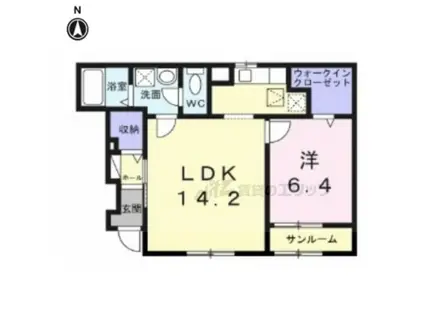 フロリア(1LDK/1階)の間取り写真