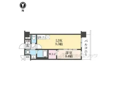 ソルテラス京都JUJO薫(1LDK/2階)の間取り写真