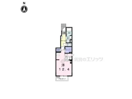 KRANFROH坂本(1K/1階)の間取り写真