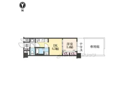 プレサンス十条凛華(1DK/1階)の間取り写真