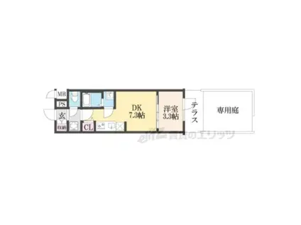 プレサンス十条凛華(1DK/1階)の間取り写真