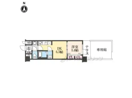 プレサンス十条凛華(1DK/1階)の間取り写真