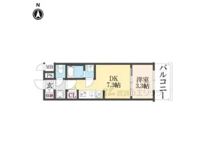 プレサンス十条凛華(1DK/2階)の間取り写真