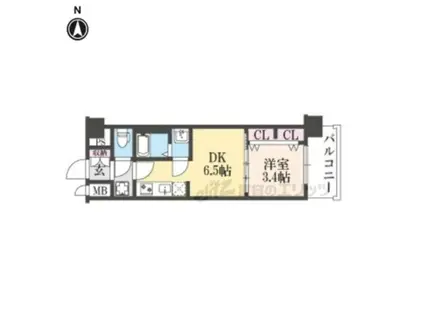 プレサンス十条凛華(1DK/2階)の間取り写真