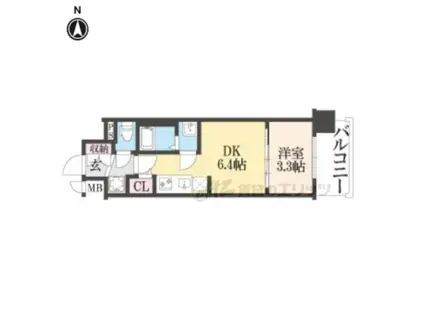 プレサンス十条凛華(1DK/3階)の間取り写真