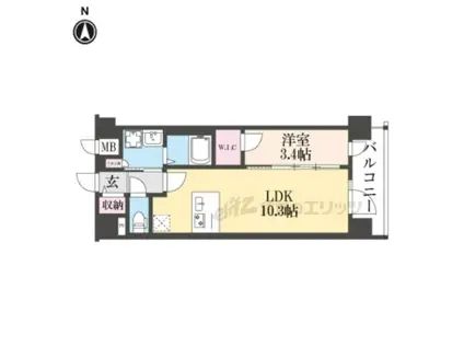 プレサンス十条凛華(1LDK/4階)の間取り写真