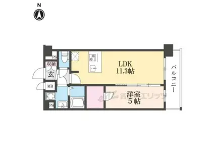 プレサンス十条凛華(1LDK/6階)の間取り写真