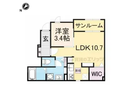 カーサフィオーレ一番館(1LDK/1階)の間取り写真