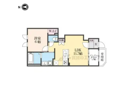 メゾン・ド・ヴェルデ若江(1LDK/1階)の間取り写真