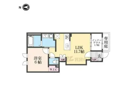 メゾン・ド・ヴェルデ若江(1LDK/1階)の間取り写真