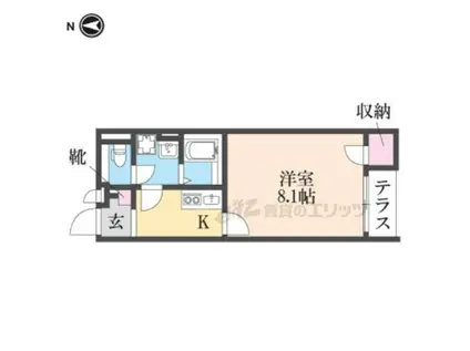 クレイノグランシャリオ(1K/1階)の間取り写真