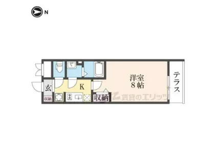 グランデコート御陵天徳町(1K/1階)の間取り写真