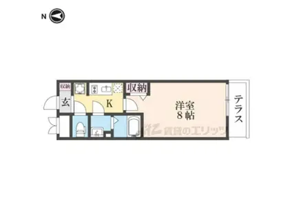 グランデコート御陵天徳町(1K/1階)の間取り写真