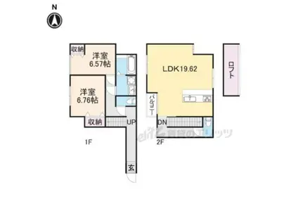 阪急電鉄京都線 長岡天神駅 徒歩2分 2階建 新築(2LDK)の間取り写真