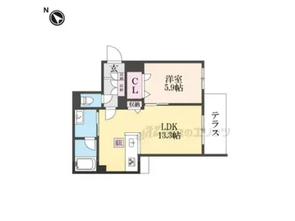 サンヴィアンテ長尾(1LDK/1階)の間取り写真