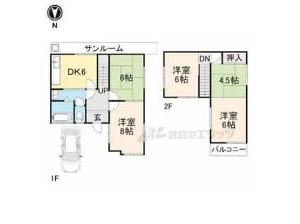 近鉄大阪線 真菅駅 徒歩11分 2階建 築56年(5DK)の間取り写真