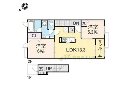 フォレ フォート(2LDK/2階)の間取り写真