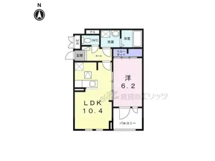 アプリコット(1LDK/1階)の間取り写真