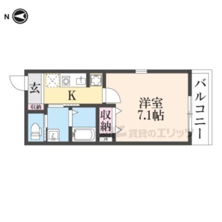 HKK728(1K/2階)の間取り写真