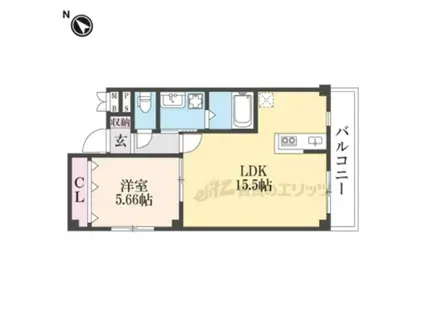 ENDLESSLY 北中振(1LDK/2階)の間取り写真