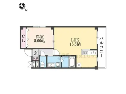 ENDLESSLY 北中振(1LDK/2階)の間取り写真