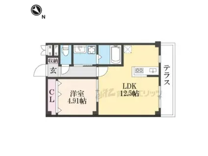 ENDLESSLY 北中振(1LDK/2階)の間取り写真