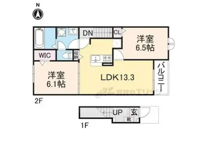 ブレイ バレー(2LDK/2階)の間取り写真