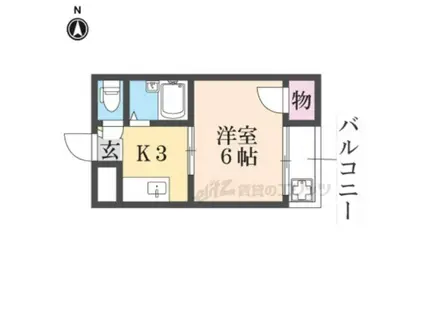 クワイエット香里(1K/2階)の間取り写真