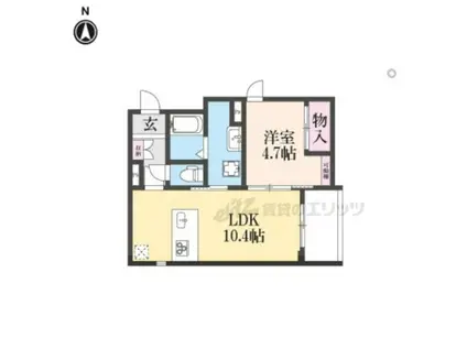 中京区姉小路通堀川東入鍛冶町計画(1LDK/2階)の間取り写真