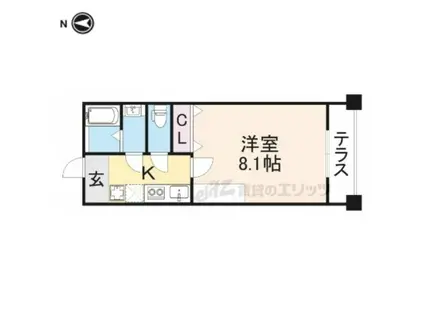 MESA VERDE 御薗橋II(1K/3階)の間取り写真