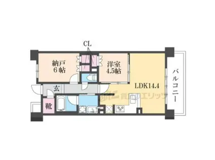 レジデンスザ京都東山大和大路(2LDK/2階)の間取り写真