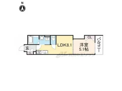 クリエオーレ菱江(1LDK/3階)の間取り写真
