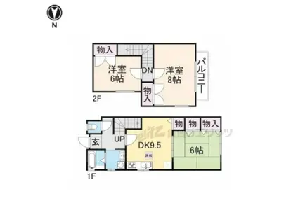 京阪電気鉄道宇治線 六地蔵駅(京阪) 徒歩3分 2階建 築19年(3DK)の間取り写真