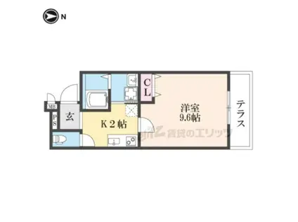 フジパレス東難波町三丁目(1K/3階)の間取り写真