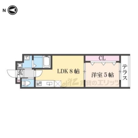 ARCA嵯峨嵐山(1LDK/1階)の間取り写真