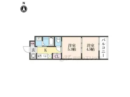 アドバンス京都リエート(2K/5階)の間取り写真