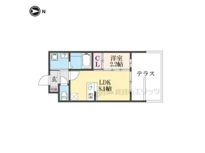 アドバンス京都リエート(1LDK/1階)の間取り写真