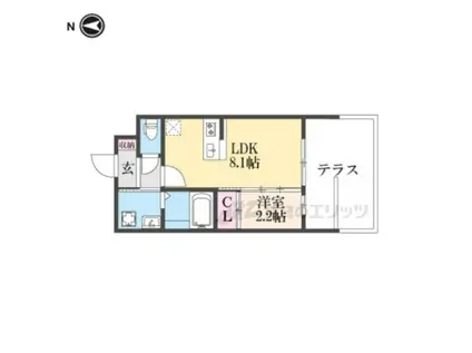 アドバンス京都リエート(1LDK/1階)の間取り写真