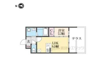 アドバンス京都リエート(1LDK/1階)の間取り写真