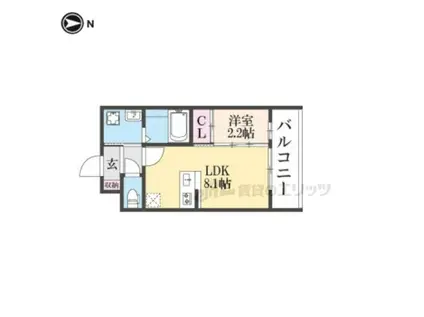 アドバンス京都リエート(1LDK/3階)の間取り写真