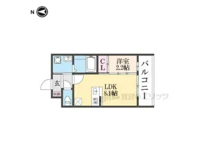 アドバンス京都リエート(1LDK/3階)の間取り写真